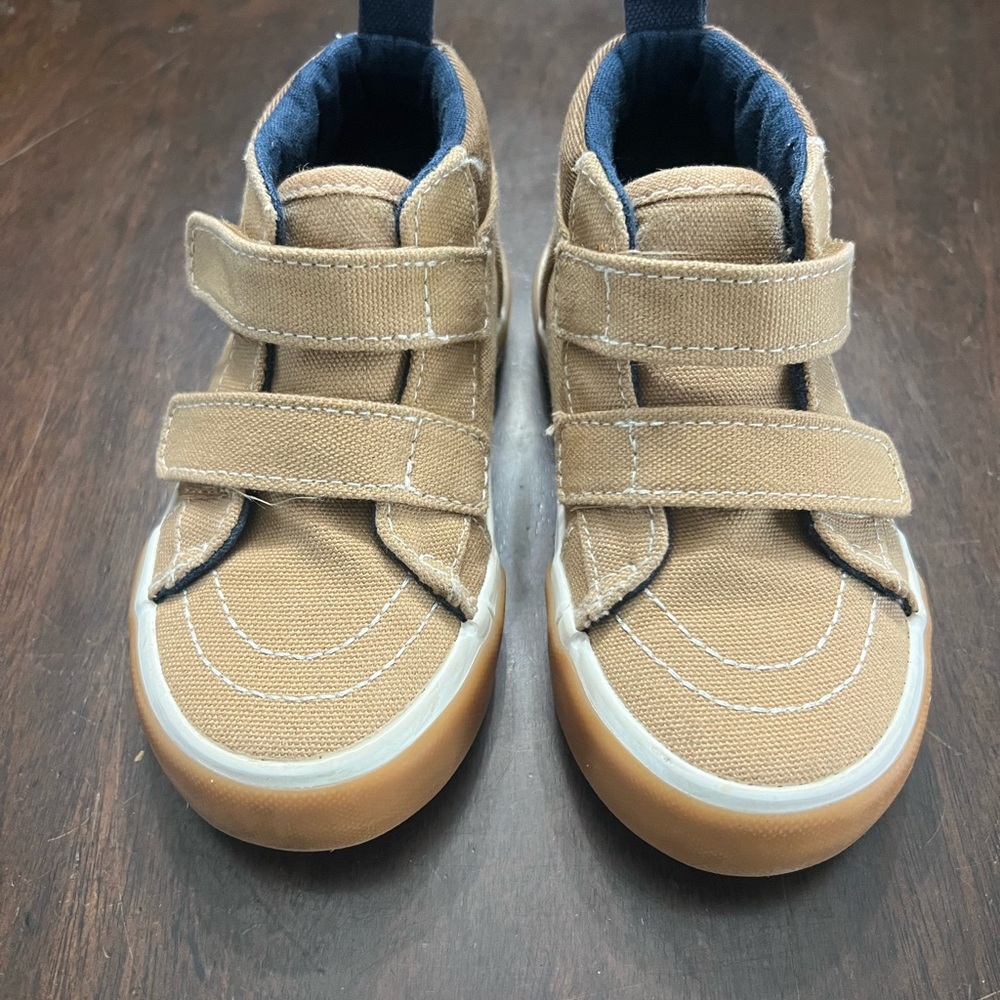Kids Tan Canvas Sneakers
